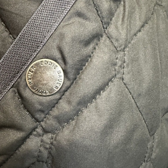 Eddie Bauer Women S Quilted Puffer Jacket Long Sleeve Black Pockets Turtle Neck - Picture 8 of 15